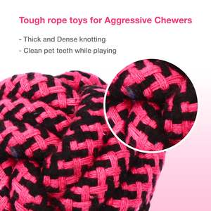 Juguete Ecológico Interactivo para Masticar para Mascotas, Juego de Cuerdas de Algodón Trenzado Lavables para Limpieza Dental, Entrenamiento y Juego, Gran Demanda, Cuerda para Perros - Product Image 2