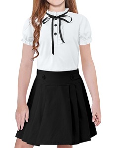 ชุดเครื่องแบบนักเรียนหญิง – เสื้อแจ็คเก็ตสีดำ เสื้อเชิ้ตสีขาว เนคไท และกระโปรงจีบ - Product Image 4