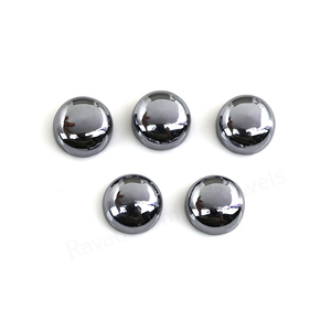 Cabochon en pierre précieuse naturelle de silicium de haute qualité, forme ronde, 12 mm, poli miroir, dos plat, pour la fabrication de bijoux, pendentifs et bagues - Product Image 5