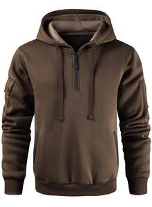 Sudadera con capucha para trabajo y oficina, con media cremallera, de alta calidad, personalizada, cómoda, para hombre y mujer. - Product Image 4