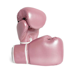 Gants de boxe en cuir bleu avec fermeture à lacets pour adultes, équipement professionnel d'entraînement et de compétition - Product Image 2