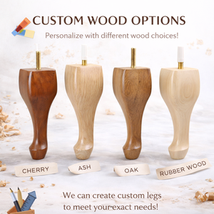 Wholesale Solid Wood Queen Anne Furniture Legs Replacement <b>Feet</b> with Hardware Kit for Sofa Couch Chair Cabinet <b>Table</b> Decor - Product Image 4
