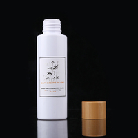 Bouteille en PET écologique Nature 200 ml avec bouchon en bambou