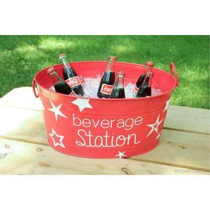 Galvanized Metal Ice Bucket Tub with Bottle Opener Large Beer Wine <b>Drink</b> Cooler Bucket for Party <b>Bar</b> Wedding Wholesale Supplier - Product Image 4