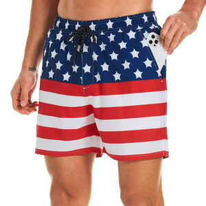 Short de bain pour hommes en gros, style urbain, motif uni, taille élastique, séchage rapide, respirant - Product Image 4