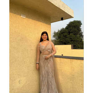 Lehenga Choli tendance avec style de coupe de poisson et travail de zari, taille 2XL - Product Image 4