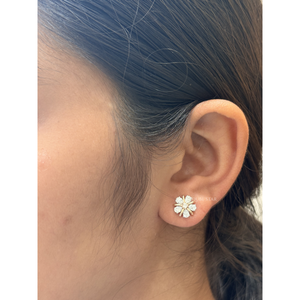 Pendientes de tuerca de lujo con diseño floral y diamantes de laboratorio en forma de pera de 0.95 ct, engaste de oro de 14K con diseño de estrella, regalo fino para bodas y fiestas. - Product Image 1