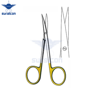 Ciseaux chirurgicaux Iris-Kilner 11,5 cm (4-1/2 pouces) droits en carbure de tungstène doré, en acier inoxydable de précision - Product Image 2