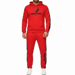 Ensemble de survêtement pour homme, streetwear d'hiver, respirant, uni, sweat-shirt et pantalon de jogging, vêtements de sport décontractés, deux pièces, 100% coton - Product Image 1