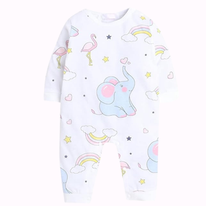 Ropa de bebé pequeña con impresión personalizada OEM, peleles de algodón orgánico para bebé, de bambú natural teñido, respetuosos con el medio ambiente, venta en línea - Product Image 2