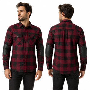 Chemise en flanelle à carreaux pour homme, manches longues, col rabattu, 100% coton, style vêtements de travail d'hiver - Product Image 4