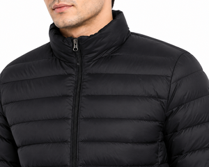 <b>Men</b>’s Black Puffer <b>Jacket</b> Quilted Winter <b>Jacket</b> Full Zip Front Warm Insulated <b>Jacket</b> Stand Collar <b>Lightweight</b> Casual <b>Jacket</b> - Product Image 4