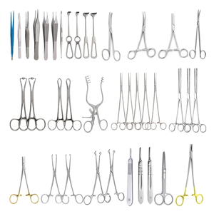 Ensemble d'instruments de chirurgie générale de 10 pièces, comprenant la plupart des articles les plus couramment utilisés, en acier inoxydable, réutilisables et stérilisables - Product Image 1