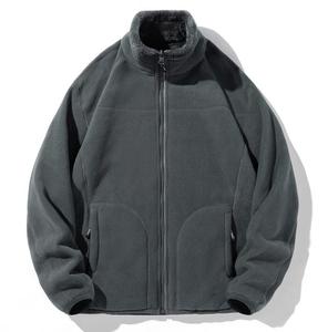 Men's Black <b>Sherpa</b> <b>Fleece</b> Jacket Thick Stand Collar Zip Up Warm Winter Coat - Product Image 4
