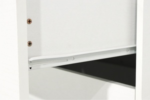 Armario de dormitorio contemporáneo de dos puertas con paneles planos de aglomerado, 2 cajones y 1 estante, modelo W207, Roble Blanco, venta al por mayor - Product Image 4