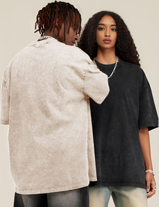T-shirt oversize pour homme en coton épais, manches tombantes, style streetwear, coupe ample, décontracté, tendance, tailles disponibles - Product Image 5