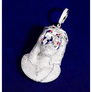 Custom Jesus Head Hip Hop Pendant for Men with Hand Set Moissanite Diamonds and 925 Silver Jewelry - Product Image 1