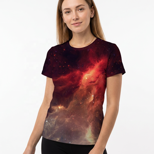 T-shirt à manches courtes col rond pour homme, imprimé galaxie, coupe classique, tissu tricoté en polyester, imprimé photo, vêtement décontracté - Product Image 4