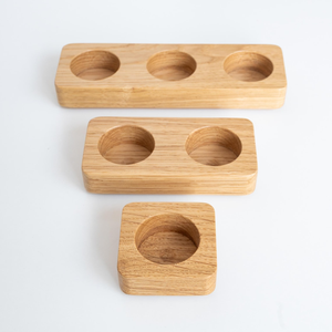 Porte-bougie en bois de chêne, style Japandi scandinave, support pour bougie chauffe-plat en bois naturel, minimaliste, rustique, pour table - Product Image 4