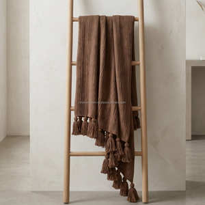 50x60 Inch Multi Stripe Cotton Throw Blanket Casual Woven <b>Bed</b> <b>Runner</b> Soft Feel Everyday Room Styling - Product Image 3