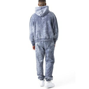 Custom Screen Print Top Quality Heavyweight Men Acid Wash Tracksuit breathable durable anti wrinkle Men Acid Wash Tracksuit - Product Image 2