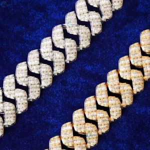 Bracelet cubain à maillons baguette serti de diamants incolores cultivés en laboratoire, style hip-hop, pour homme - Product Image 5