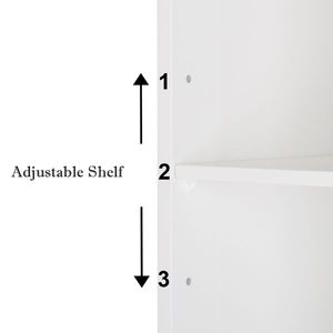 Armadietto da Bagno a Parete a 3 Ripiani con Specchio e Mensole, Bianco, per Interni - Product Image 6