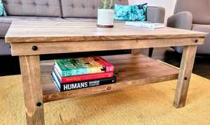 Mesa de Centro de Madera Premium 2026 con Estante Abierto para Almacenamiento, Mesa de Centro Sólida de Estilo Moderno Rústico para Sala de Estar - Product Image 3