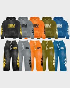 Brandname Multi Color Tie Dye Tracksuit Set | Oversized <b>Zip</b> <b>Up</b> Hoodie & Jogger Pants | Streetwear Heavyweight Fleece Two Piece - Product Image 1