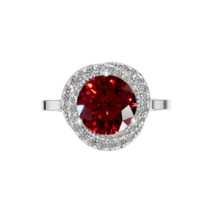 Igi ได้รับการรับรอง925สเตอริงสีขาวทองทับทิมฮาโลแบบคลาสสิกแหวน2.5กะรัตสำหรับงานแต่งงานงานหมั้น - Product Image 3