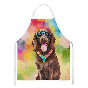 Grand tablier Hippie Dawg multicolore pour adultes Serveur de cuisine unisexe pour la cuisine avec Labrador en chocolat pour femmes hommes - Product Image 1
