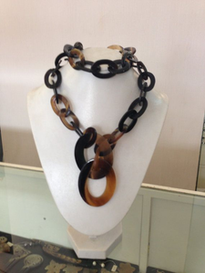 Collar de Cuerno de Búfalo Ecológico Hecho a Mano para Mujer, Cadena Moderna con Diamantes y Perlas, Nuevo Diseño, Estilo Religioso de la India - Product Image 2