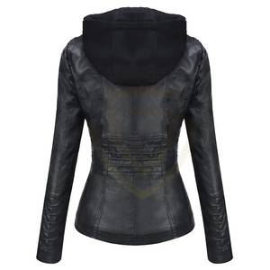 Veste en cuir pour femme respirante de haute qualité, style tendance, nouveau modèle, fermeture éclair décontractée, veste en cuir pour femme - Product Image 2