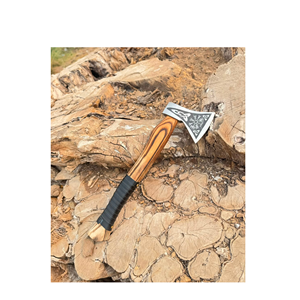 Handcrafted Viking Style Tomahawk Hatchet Wooden <b>Handle</b> Black Grip Carbon Steel Blade 3-Year Warranty for Camping Survival Use - Product Image 2