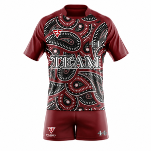Ensemble d'uniformes de rugby personnalisés par sublimation, respirant, maillot et short de rugby professionnels pour équipe, kit complet, vêtements de sport de haute qualité - Product Image 1