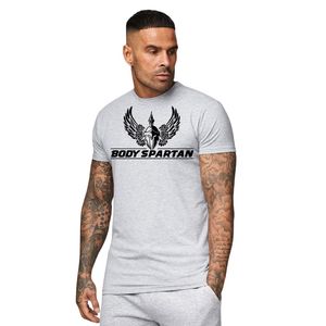 เสื้อยืดเจอร์ซีย์กราฟิกสีเทาอ่อนสำหรับผู้ชาย คอกลม แขนสั้น สำหรับออกกำลังกาย ฟิตเนส เทรนนิ่ง ชุดลำลอง เสื้อกีฬา - Product Image 1