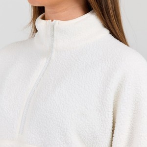 Sudaderas personalizadas al por mayor para mujer, de manga larga, con media cremallera, para otoño, ropa de mujer, sudaderas con cremallera de un cuarto, sudaderas cortas con capucha - Product Image 2