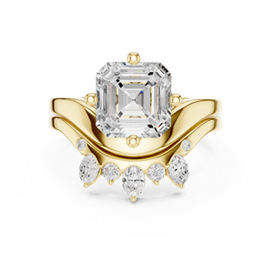 Anillo de Boda Moderno con Engaste de Diamantes, Elaborado en Oro Amarillo de 14k, Hermoso Anillo de Boda para Mujer con Diamantes Cultivados en Laboratorio con Corte Múltiple - Product Image 3