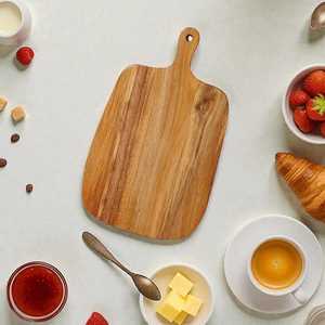 Planche à découper en bois massif de style écologique pour la maison, plateau de service pour fruits et légumes, plateau à charcuterie, assiette à pizza, plat de dîner en bois - Product Image 5