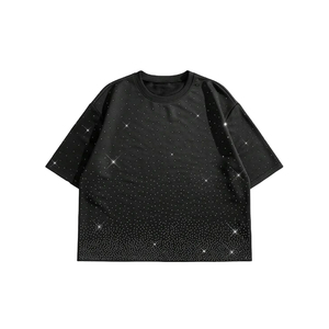 T-shirt pour homme à imprimé pois noirs surdimensionné, manches courtes, col rond, style streetwear, tissu tricoté - Product Image 6
