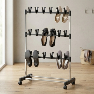 MIT DIY Home <b>Storage</b> Furniture Modern Portable Metal <b>Shoe</b> Rack Wholesale From Taiwan Manufacturer EBay Sale for Living Room Use - Product Image 1