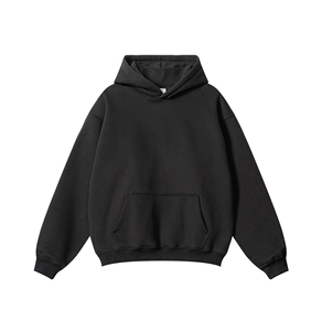 Vente en gros de sweats à capuche unisexes en molleton épais 100% coton 450 GSM, coupe oversize à épaules tombantes, prix abordable - Product Image 2