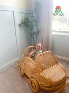 Chaise pivotante pour enfants Cloud, style voiture tropicale, siège bébé écologique, design tissé naturel - Product Image 2