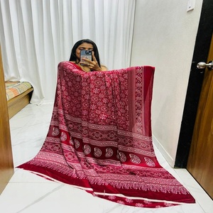New Soft Gajji Silk Modern Quick Dry <b>Saree</b> and Ajrakh Gajji Bandhej Designer Fancy <b>Saree</b> <b>Blouse</b> Party Wear Wholesale - Product Image 1
