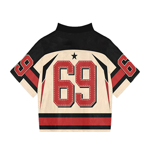 Custom Football Jersey Mesh Breathable Short Sleeve V-Neck <b>Athletic</b> Sportswear Printed Logo 100% Polyester Quick Dry - Product Image 3