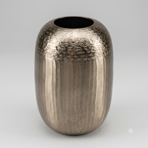 Jarrón de Metal Dorado Champán Martillado a Mano, Texturizado, para Mesa, Florero, Decoración de Lujo para Hogar, Hotel, Sala de Estar, Centro de Mesa - Product Image 2