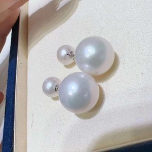 Bijoux Edison haut de gamme, boucles d'oreilles en perles d'eau douce Akoya de 11-12 mm, nouvelle collection en argent pur S925 - Product Image 1