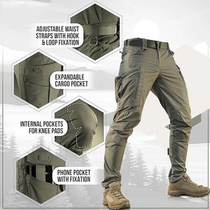 Pantalones tácticos de nailon y spandex para hombre, ligeros, resistentes al desgarro, para senderismo, trekking y actividades al aire libre, pantalones de trabajo. - Product Image 3