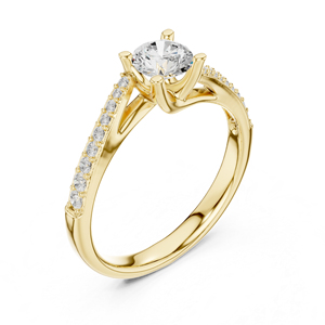 แหวนเพชรทรงกลมทองคำ 14K โรสโกลด์สำหรับผู้หญิง |   ชุดทำงาน |   เพชรที่เพิ่งเพาะเลี้ยง - Product Image 5