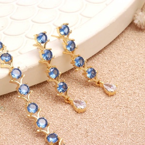 Conjunto de Joyería de Aguamarina, Chapado en Oro de 22K, Elegante Collar y Aretes Azules, Regalo para Ella, Collar de Aguamarina - Product Image 2